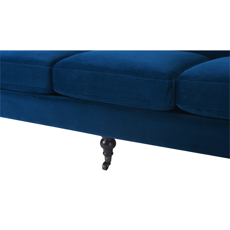 3 Piece Sofa Set with Sofa and Set of Two Chair in Navy Blue