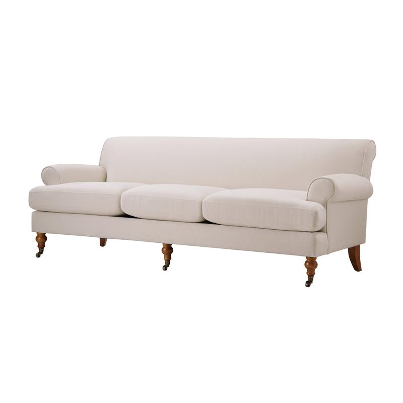 3 Piece Sofa Set of Recessed Arm Sofa and Set of Two Accent Arm Chair