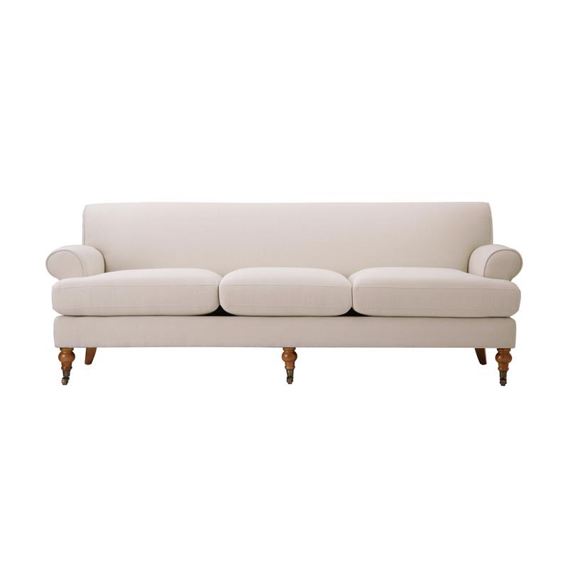 3 Piece Sofa Set of Recessed Arm Sofa and Set of Two Accent Arm Chair