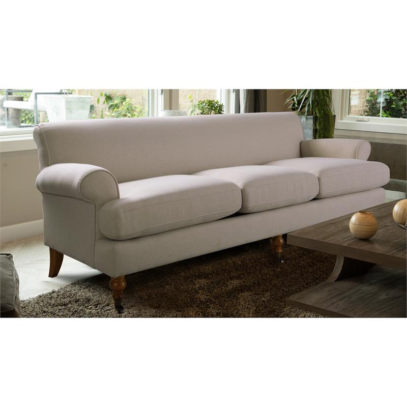 3 Piece Sofa Set of Recessed Arm Sofa and Set of Two Accent Arm Chair