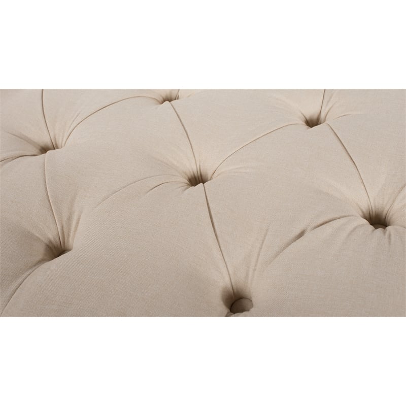 Jacqueline Tufted Roll Arm Storage Bench Sky Neutral