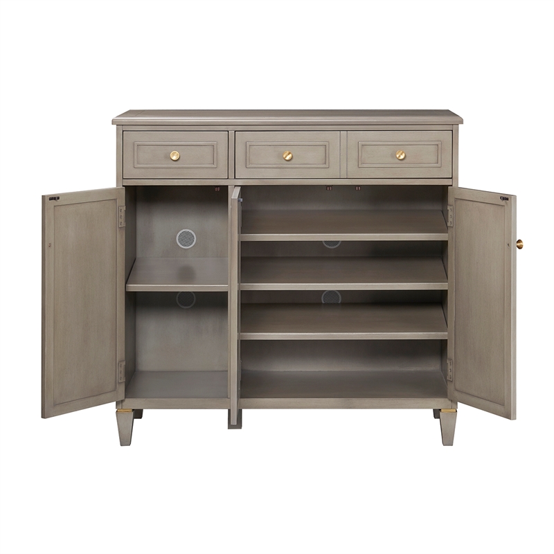 Jennifer Taylor Home Dauphin Handpainted Entryway Storage Cabinet Grey Cashmere