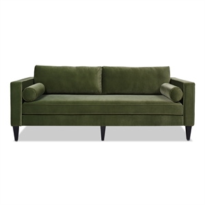 Nicholi 84&quot Mid Century Modern Sofa Olive Green Velvet