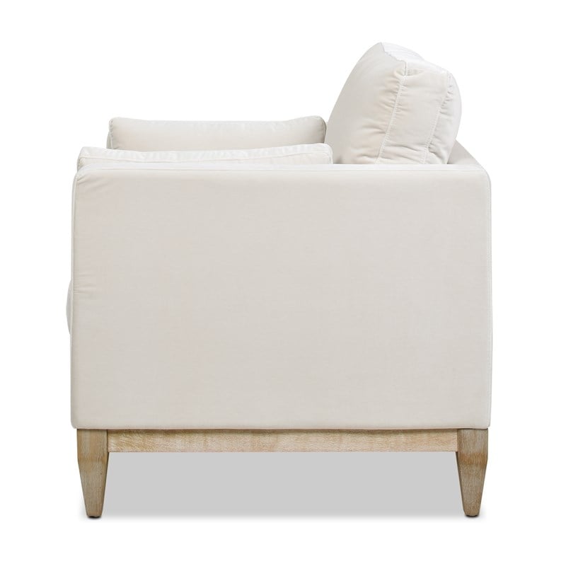 2 Piece Knox Modern Farmhouse Velvet Sofa Set in French Beige