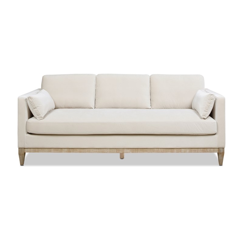 2 Piece Knox Modern Farmhouse Velvet Sofa Set in French Beige