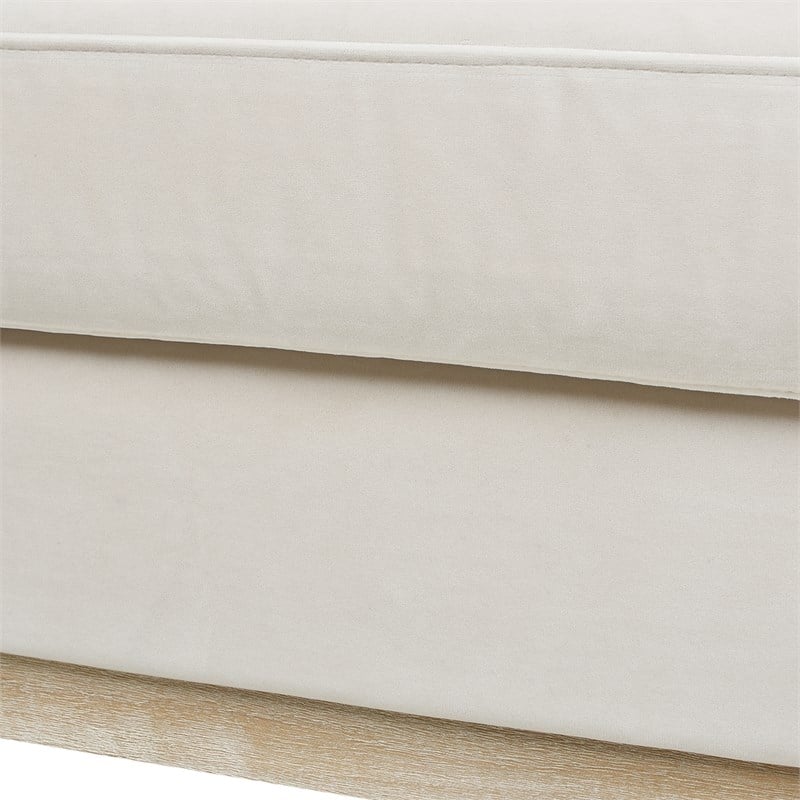 2 Piece Knox Modern Farmhouse Velvet Sofa Set in French Beige