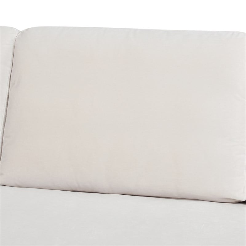 2 Piece Knox Modern Farmhouse Velvet Sofa Set in French Beige