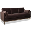 2 Piece Knox Modern Farmhouse Deep Velvet Sofa Set in Deep Brown