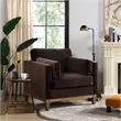 2 Piece Knox Modern Farmhouse Deep Velvet Sofa Set in Deep Brown