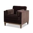 2 Piece Knox Modern Farmhouse Deep Velvet Sofa Set in Deep Brown
