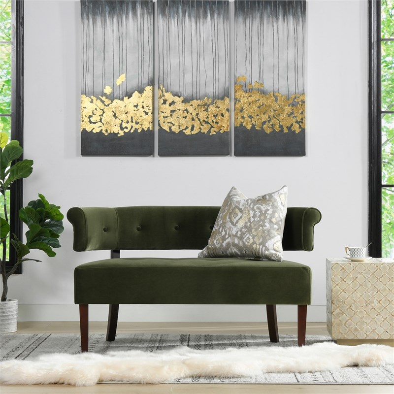 2 Piece Olive Green Jared Bench Settee Set