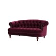 3 Piece La Rosa Chesterfield Tufted Velvet Sofa Set in Burgundy Red