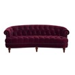 3 Piece La Rosa Chesterfield Tufted Velvet Sofa Set in Burgundy Red