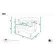 3 Piece La Rosa Chesterfield Tufted Velvet Sofa Set in Burgundy Red