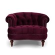 3 Piece La Rosa Chesterfield Tufted Velvet Sofa Set in Burgundy Red
