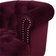 3 Piece La Rosa Chesterfield Tufted Velvet Sofa Set in Burgundy Red