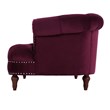 3 Piece La Rosa Chesterfield Tufted Velvet Sofa Set in Burgundy Red