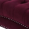 3 Piece La Rosa Chesterfield Tufted Velvet Sofa Set in Burgundy Red