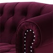 3 Piece La Rosa Chesterfield Tufted Velvet Sofa Set in Burgundy Red