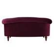 3 Piece La Rosa Chesterfield Tufted Velvet Sofa Set in Burgundy Red