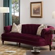 3 Piece La Rosa Chesterfield Tufted Velvet Sofa Set in Burgundy Red