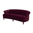 3 Piece La Rosa Chesterfield Tufted Velvet Sofa Set in Burgundy Red