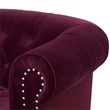 3 Piece La Rosa Chesterfield Tufted Velvet Sofa Set in Burgundy Red