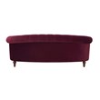 3 Piece La Rosa Chesterfield Tufted Velvet Sofa Set in Burgundy Red