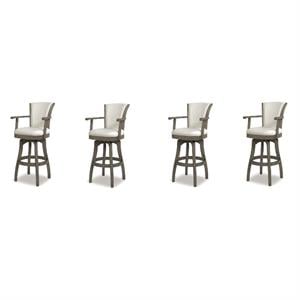 4 Pc Williams 31 inch Swivel Bar Stool Set Natural White