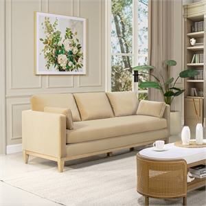 Knox 84&quot Modern Farmhouse Sofa Fawn Brown Performance Velvet