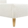Roman Curved Headboard Upholstered Platform Bed Queen Ivory White Boucle