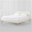 Roman Curved Headboard Upholstered Platform Bed King Ivory White Boucle