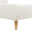 Roman Curved Headboard Upholstered Platform Bed King Ivory White Boucle