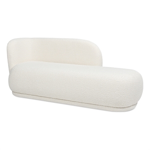 Aire 75&quot RAF Modern Rounded Chaise Lounge Ivory White Boucle