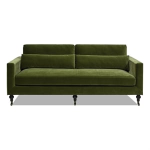 Elliot 84&quot Track Arm Sofa with Caster Turn Legs Olive Green