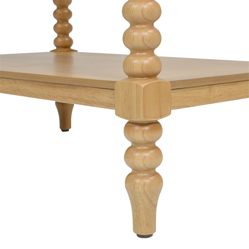 Easton 28 Modern Farmhouse Turned 1-Drawer Side Table with Shelf Natural Brown