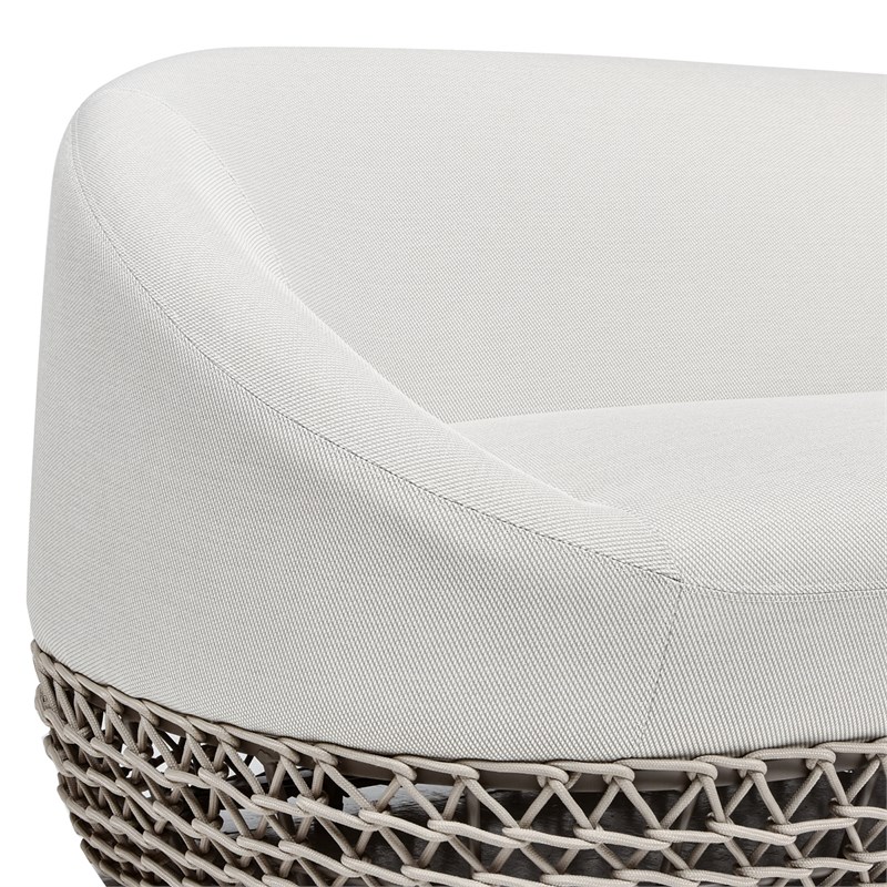 Willow 4pc Upholstered Woven Patio Deep Seating Conversation Set Wheat Beige