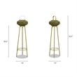 JTH Indoor/Outdoor Patio Lantern Set USB Rechargeable LED Light Heathered Green