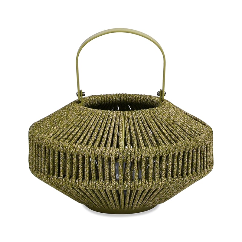JTH Indoor/Outdoor Patio Lantern Set USB Rechargeable LED Light Heathered Green