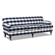 Alana Lawson Three-Cushion Tight Back Sofa Blue Lattice