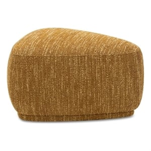 Pebble 26&quot Rounded Triangle Cocktail Ottoman Mustard Yellow Made by Tweed Fabric