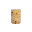 Nebula 22 inch Accent Pillar Brown Burl Wood Side Table
