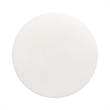 Bali 37 inch Round Upholstered White Cocktail Ottoman with Natural Wood Base