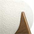 Bali 37 inch Round Upholstered White Cocktail Ottoman with Natural Wood Base