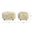 Enchante 24 inch Mongolian Sheepskin Rectangular Accent Ottoman