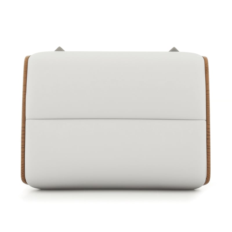 Jovan Genuine Leather Footstool Ottoman of Baja White