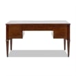 Dauphin Gold Accent 5-Drawer Wood Executive Desk Dark Walnut Ash Wood & Veneer