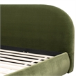 Archie Puffy Grounded Upholstered Platform Bed Olive Green Performance Velvet
