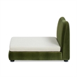Roman Upholstered Modern Small to Medium Pet Bed Olive Green Performance Velvet