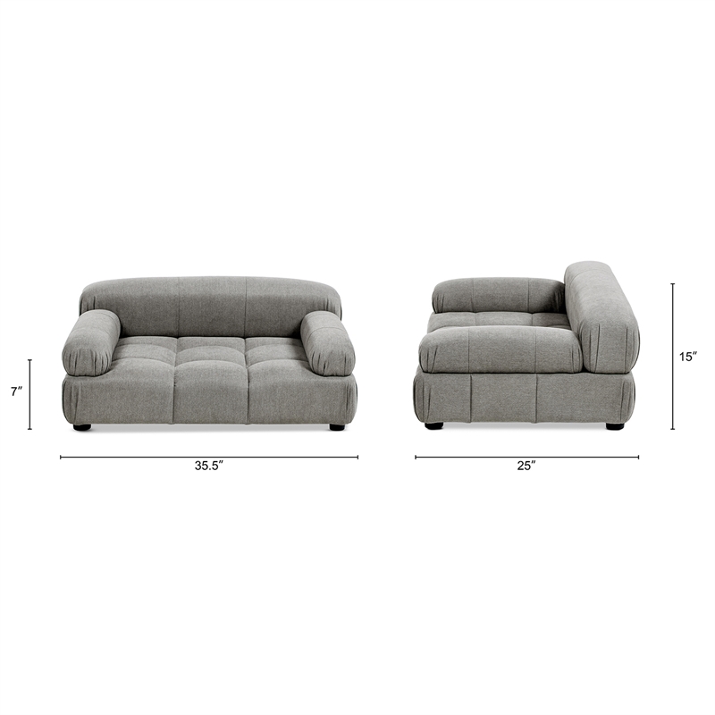 Marcel Upholstered Modern Small to Medium Pet Bed Uptown Uptown Gray Velvet